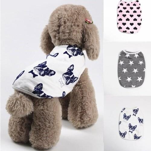 Summer Printed Small Dog Vest 1PC Cotton Cute Fashion Puppy Sleeveless Shirt Cool Thin Comfortable S-XL Pet Dog Vest Clothing