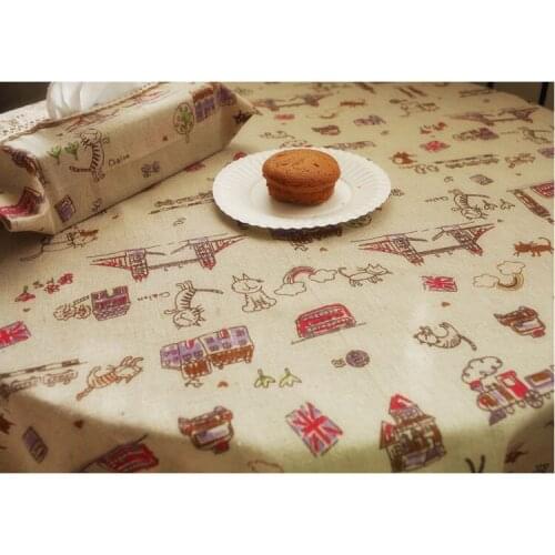 Linen Table Cloth Cat Print Tablecloth Table Cover Bohemian Style Free Shipping Southeast Asia Nepal style Free Shipping