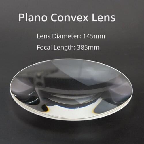 145mm Large K9 Optical Focal Length 385mm Plano Convex Condensing Glass Lens Optics 1PC Magnifying Glass Magnifier