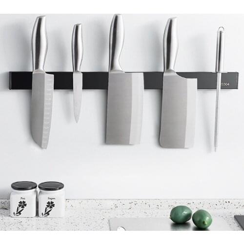 Magnetic Knife Holder Wall Mount Stainless Steel Multi- Function Tool Storage Kitchen Knife Stand Organizer Kitchen Accessories
