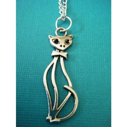 Fashion Jewelry Tibetan silver Siamese cat Charms Statement Choker Necklace Pendant Accessories Fast shipping B444