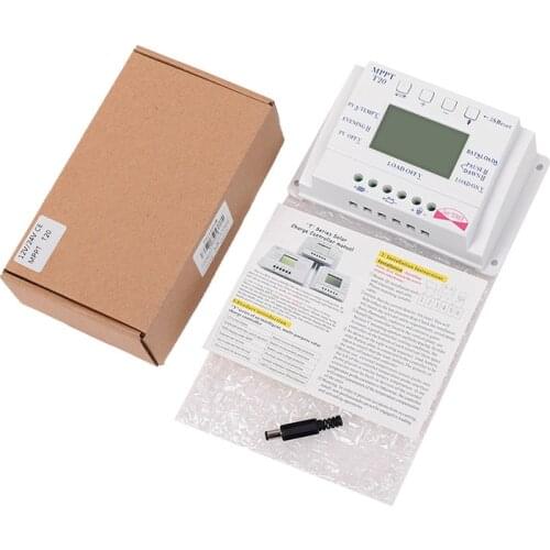 MPPT T20 20A Solar Charge Regulator 12V 24V Auto LCD Display Controller with Load Dual Timer Control for Street Light System