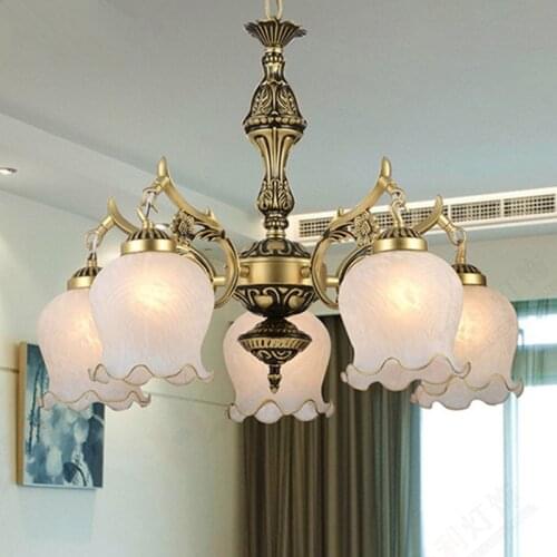 New Hot genuine zinc vintage bedroom lamp LED Chandelier lights Top novelty Indoor Lights wedding decoration kitchen light