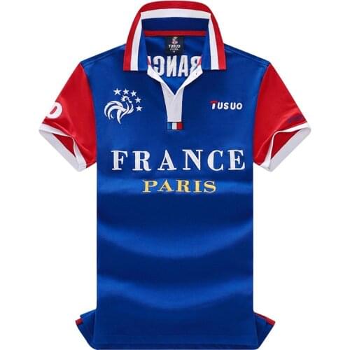 2021 New Summer France Football Mens 6xl Polo Shirts 100% Cotton Loose Oversized Short Sleeves Embroidery Sports Homme Clothing