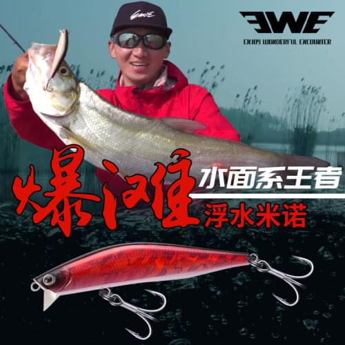 New EWE Baotan 90f Long Shot Floating Fishing Lure 90mm/12.5g Minnow Shallow Water Fish Bait Depth 0-20cm Wobbler Fishing Bait
