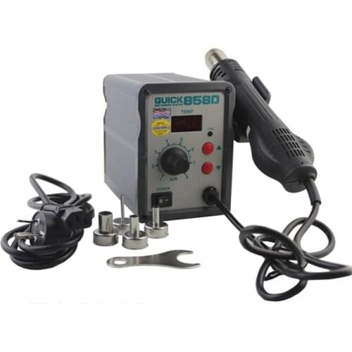 Original QUICK 858D Hot Air Soldering Station Digital Display Hot Air Blower Desoldering Station for BGA Welding Repair