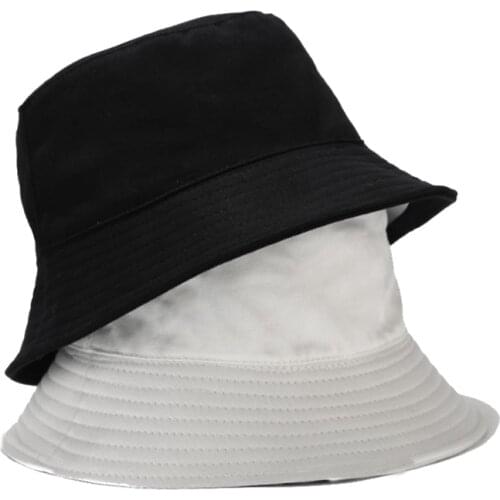 Big size 60 cm Two Side Reversible bucket hat for women Man black white fisherman hat panama bob hat summer sun hat friend gift