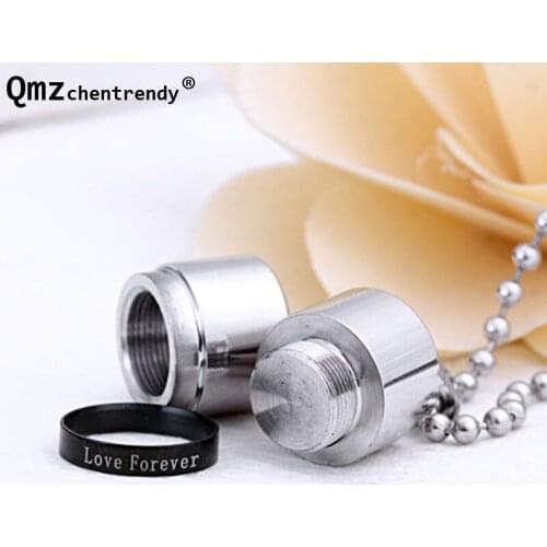 Top Quality Stainless Steel Pets Ash Capsule ' Love forever ' Letter Pendants Necklace Pills Keepsake Urns Cremation Jewelry