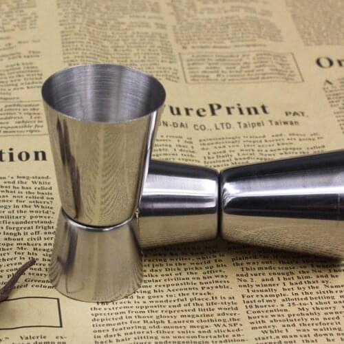 25/50ml Stainless Steel Cocktail Shaker Measure Cup Dual Shot Drink Spirit Measure Jigger Kitchen Bar Accessories