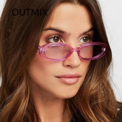 Retro Sunglasses Women Pink Oval Sun Glasses Vintage Brand Designer Fashion Cow Color Cat Eyes Ladies Eyeglasses Driving Shades