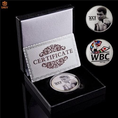 US WBC Fighting Boxing Championship Champion Rare Professional Boxer Muhammad Ali Copper Token Challenge Coin Value W/Luxury Box