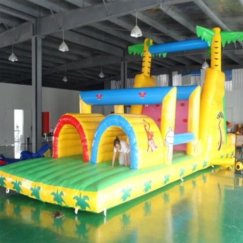 Factory customized PVC Inflatable Giant Inflatable Obstacle Course inflatble slide Combo inflatable Bounce House with Blower