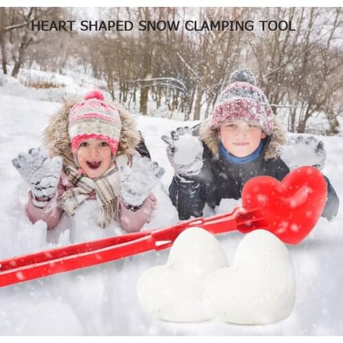 Heart-shaped Winter Snowball Clip Plastic Funny Wear-resistant Snowball Mold Snowball Fight Molds for Outdoor Children Toys