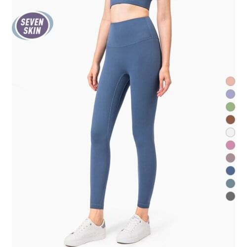 SEVEN SKIN Women Yoga Fitness Pants Naked-Feel Sports Leggings One-piece Cutting Seamless Tights High Waist Gym Jogging Leggings