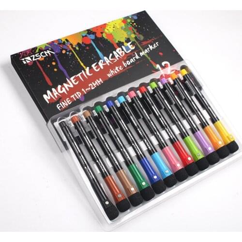 12x Dry Erase White Board Mirror Glass Markers Erasable Fine Tip