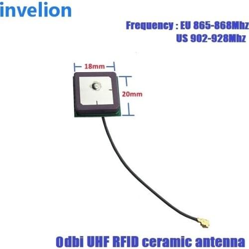 18*18mm mini size 0dbi RHCP micro rfid uhf ceramic antenna SMA/ipex connector for embedded systems