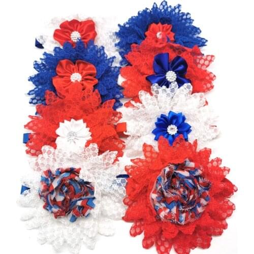 50pcs Dog Bow Ties Independence Day Dog Accessories Pet Supplies Hand-made Lace Bowties for Large Middle Dog Pet Products