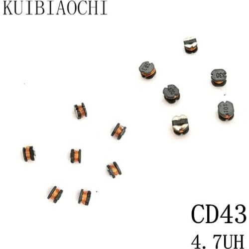 50pcs/LOT SMD Power Inductor CD43 4.7UH 4R7 4.5*4*3.2MM Unshielded winding inductor