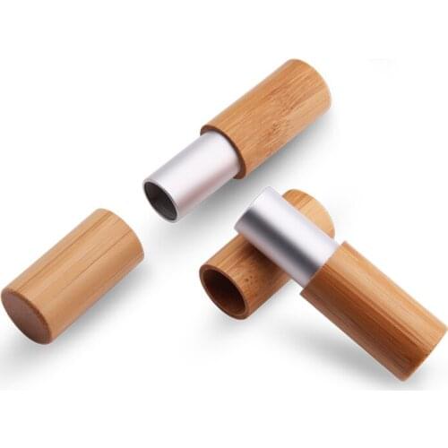 5g 5ml Bamboo Lipstick Tube Empty Containers DIY Container Lip Balm Tubes Natural Bamboo Lipstick Tube New Wholesale