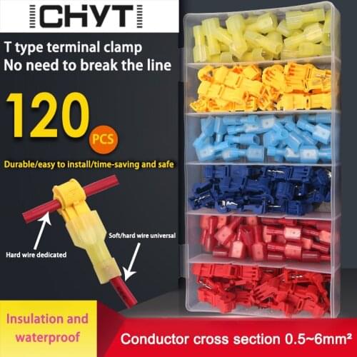 T-type 60/90 Sets Of Non Breaking And Non-destructive Fast Wiring Terminal Male Fully Insulated Connector Clamp Set Box
