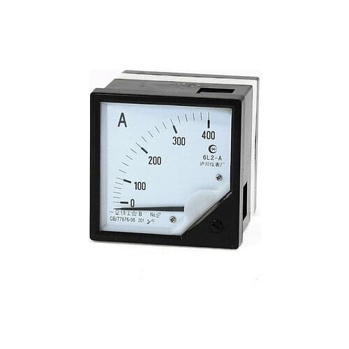 Class 1.5 Accuracy AC 0-400Amps Square Dial Analog Panel Meter Ammeter