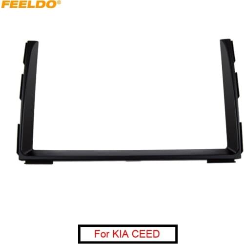 FEELDO Car Double Din Radio Fascia DVD Decorative Frame for KIA CEED 2010-2012 Dash Mount Panel Frame Trim Kit