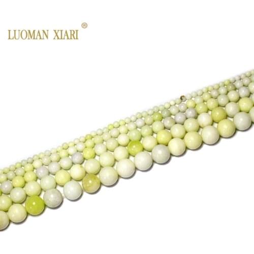 Fine AAA 100% Natural Yellow Jade Round Stone Beads For Jewelry Making DIY Bracelet Necklace 4/6/8/10/12 mm Strand 15