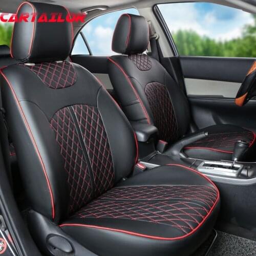 CARTAILOR Car Seat Protector for Nissan Patrol y61 y62 Seat Covers Black Cover Seats PU Leather Car Seat Cover Accessories Set