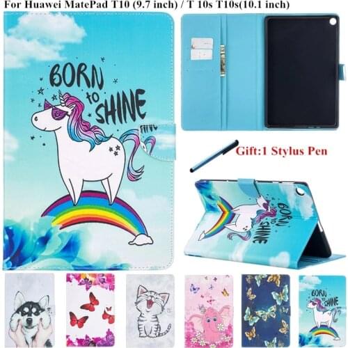 For 2020 Huawei MatePad Mate Pad T10 T 10s T10s Case Tablet Cute Unicorn Cat Painted Case for Huawei MatePad T 10 10|-f-|1 Kids