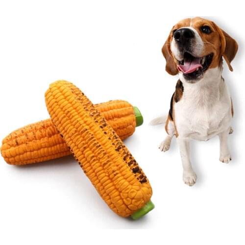 Pet Latex Chewing Toy Simulation Roasted Corn Shape Vocal Bite Resistant Molar