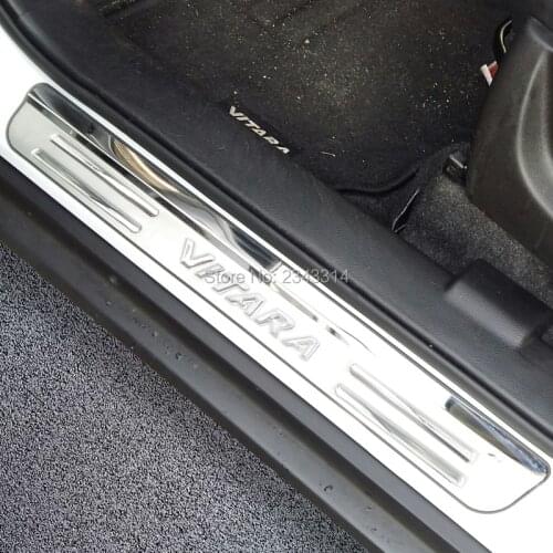 For Suzuki Vitara 2015-2020 Accessories Stainless Door Sill Kick Scuff Plate Guard Pedal Protector Trim Step Cover Car Styling