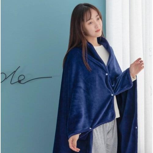 Kuup Solid Color Two sided Yarn Dyed Milk Velvet blanket Outdoors Wearable Shawl Blanket Pink Small Blankets For Adult 70x130cm