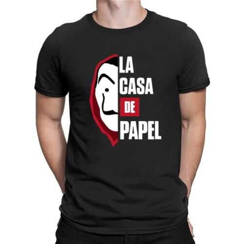 House of Paper T Shirt Men Funny Design La Casa De Papel Tops Money Heist Tees Tv Series T-shirt Short Sleeve Cotton Casual Tee