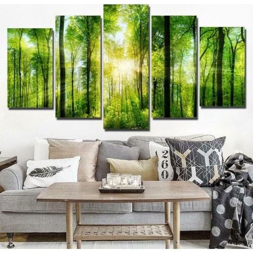 Ray of Sunshine Forest Modern Home Wall Decor Canvas Picture Art HD Print Painting On Canvas for Living Room Unframe