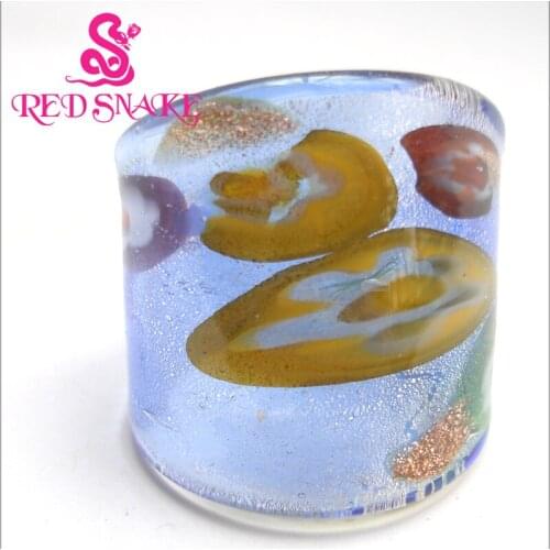 RED SNAKE Fashion Handmade Ring blue with color drops Murano Glass Rings
