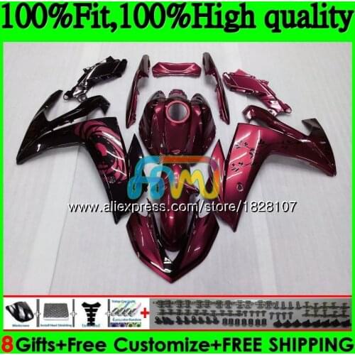 Wine red hot Injection For YAMAHA YZF R3 R25 R 25 YZFR25 14 15 16 17 113BS.169 YZF-R3 YZF-R25 YZFR3 2014 2015 2016 2017 Fairings