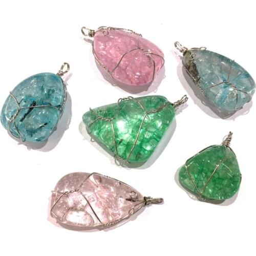 Natural Stone hand made Crystal Pendant Irregular Shape Pendant for Jewelry Making DIY Necklaces Accessories size:35X45mm