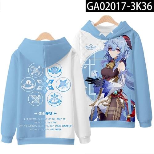 Hot Game Genshin Impact Hoodies Sweatshirts Men/Women Harajuku Genshin Impact Anime Tracksuits Popular Children Anime Clothes