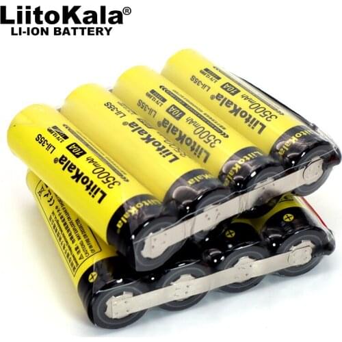 LiitoKala Lii-35S 14000mAh 1S4P 3.7V 18650 3500mAh*4 14ah Rechargeable lithium battery suitable DIY welding silicone wire