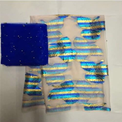 LX!2019 High quality silk fabric for lady dress embroidered silk fabric African metallic silk fabric ! F31321