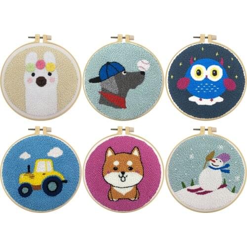 DIY Animal Easy Punch Needle Embroidery Kit Punch Needle Cross Stitch For Beginner Handcraft Wall Painting Home Decor