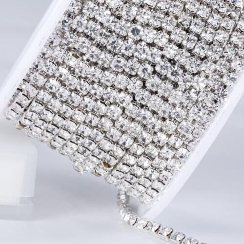 Wholesale Super Flash AAA density Claw Chain Crystal Chain DIY Phone Case Sticker chain rhinestone diy Wedding dress garment bag