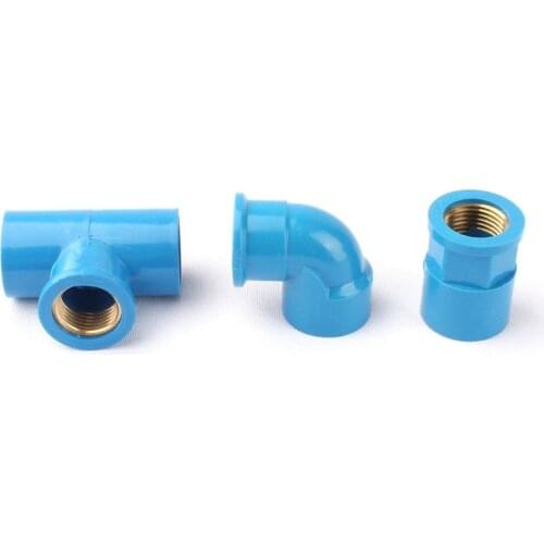 Copper G 1/2'' Female To 25mm Reducing Tee/Straight/90 Degree Elbow Blue Pipe Connectors Garden Water Irrigation Pipe Fittings