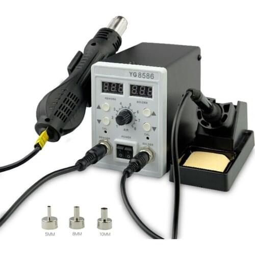 Hot air gun desoldering station two one digital display adjustable thermostat mobile phone electrical maintenance Tool YG8586