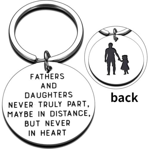 Father Day Gifts Father Daughter Keychain for Dad Fathers Day Back To School Graduation Gift for Stepdad Stepdaughter Men Father