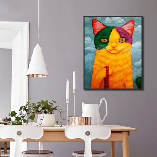 Prints Posters Wall Animal Cat Home Decoration Canvas Nordic Painting Artwork Modern Bedroom Watercolor Cuadros Modular Pictures