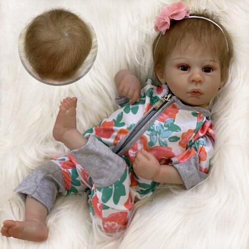 Adolly 20 Inch Realistic Reborn Baby Doll Soft Weighted Simulation Silicone Vinyl Newborn Lifelike Boy Girl Toy 20c0011