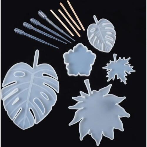 Maple Leaf Flower DIY Silicone Mold Epoxy Resin Casting Coaster Cup Holder Mould Jewelry Tool Kit Handmade Craft Home Decoration