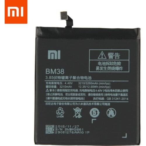 XiaoMi Original Replacement Battery BM38 For Xiaomi Mi 4S M4s 100% New Authentic Phone Battery 3260mAh