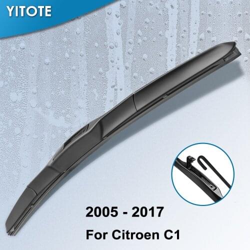 YITOTE Wiper Blade for Citroen C1 Hook / Pinch Tab 2005 2006 2007 2008 2009 2010 2011 2012 2013 2014 2015 2016 2017